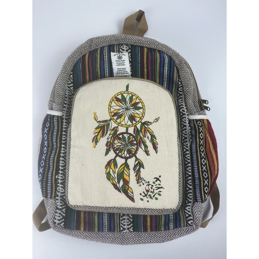 Dream Catcher Hemp Backpack | Eco Friendly | Boho | Handmade | Unisex | Nepal